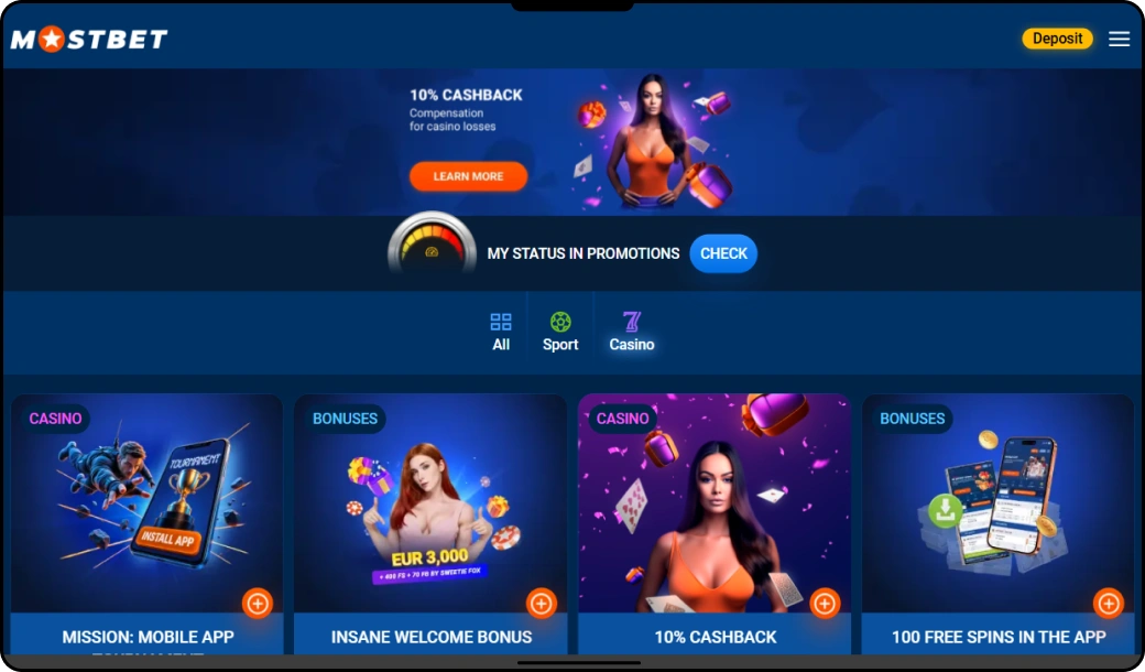 Casino Bonuses and Free Spins - Mostbet India